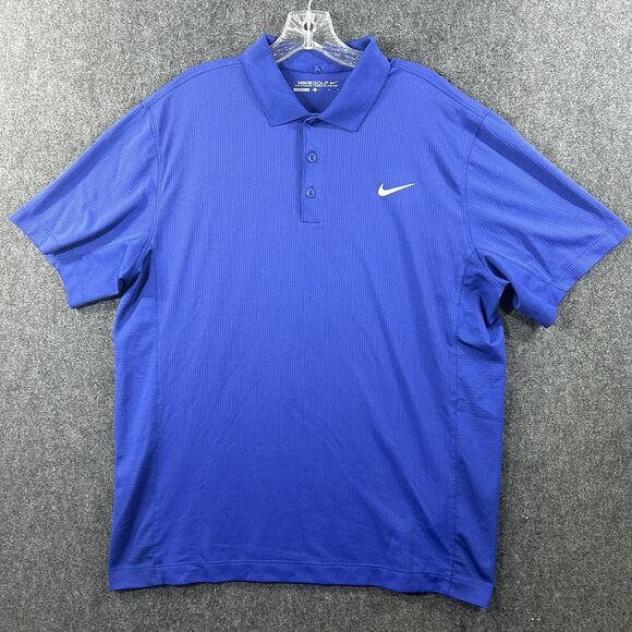 Nike Players Polo Shirt Men’s Large Blue Dri-Fit Golf Performance Casual - Picture 1 of 9